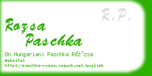 rozsa paschka business card